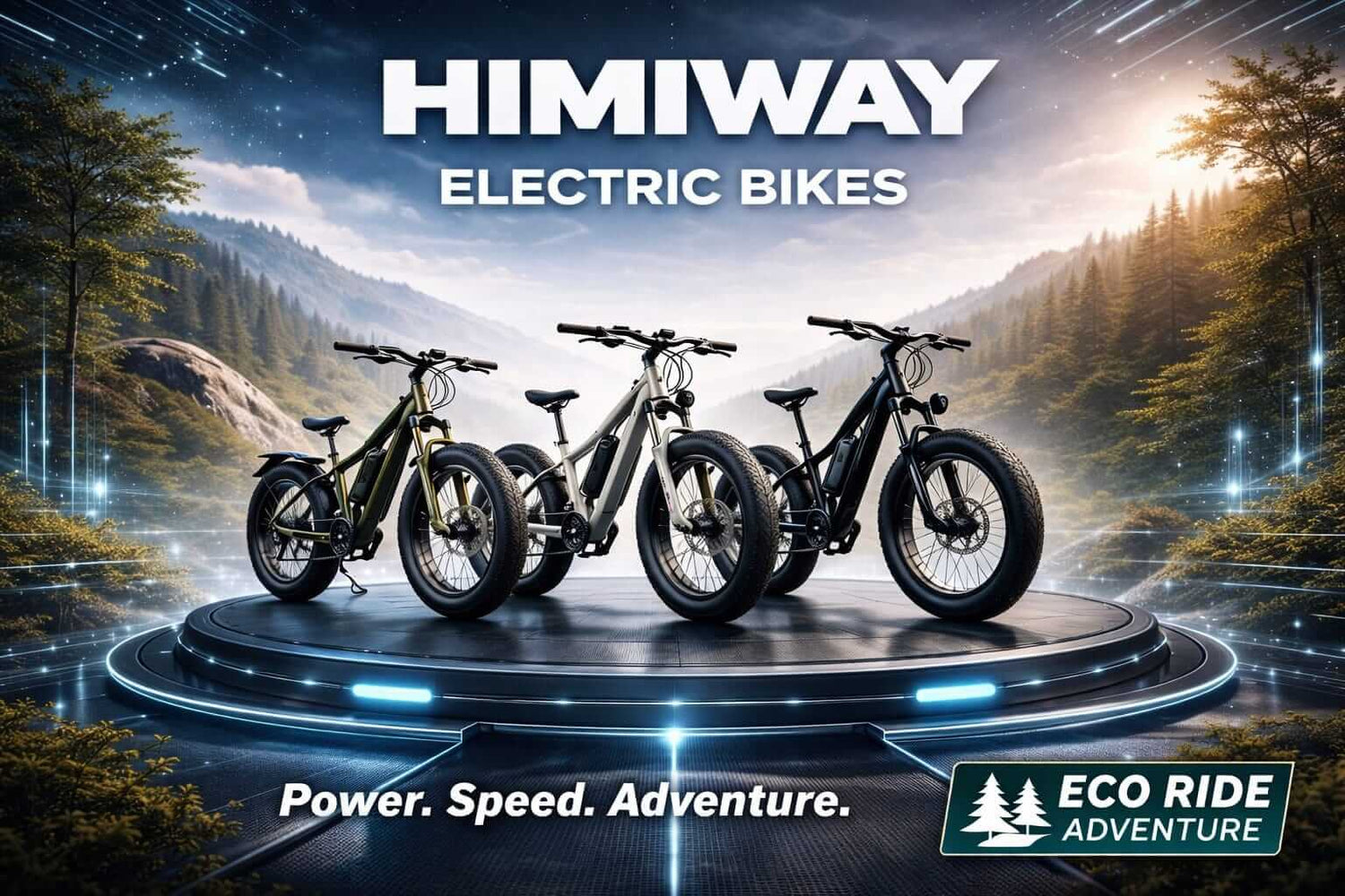 Himiway Electric Bikes lineup showcasing fat tire electric bicycles outdoors