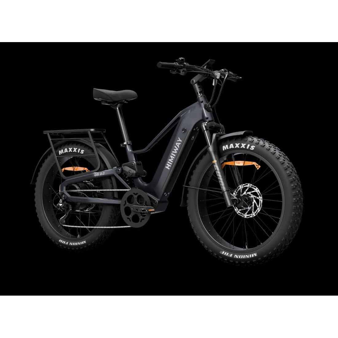 Side view of the Himiway D5 2.0 Electric Bike showing its step-through frame, fat tires, and 750W motor for all-terrain riding.