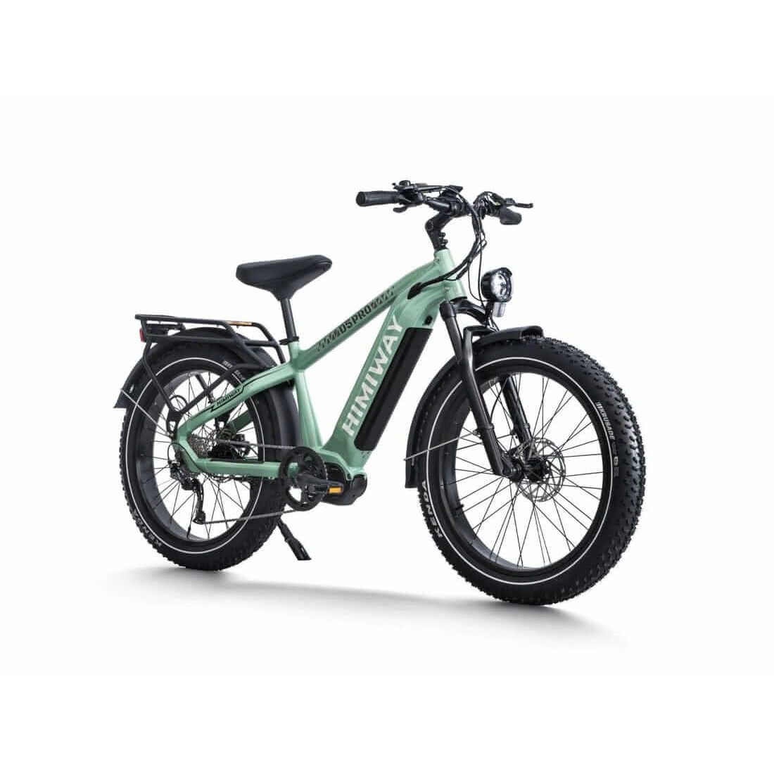 The Himiway D5 Pro is a rugged all-terrain electric bike designed for off-road and city riding, featuring a strong frame, fat tires, and powerful performance